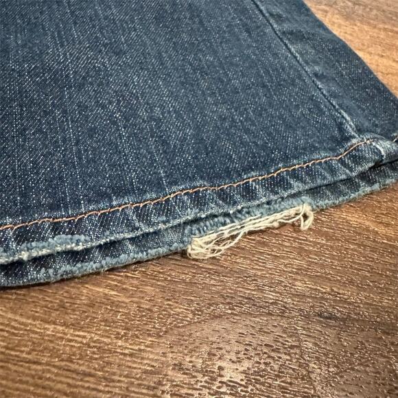 VTG Lucky Brand Y2K Dungarees Bootcut Jeans 10/30 Measures 33x29 Distressed READ - Picture 6 of 12